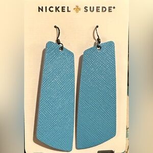 Nickel and Suede Capri Blue Earrings